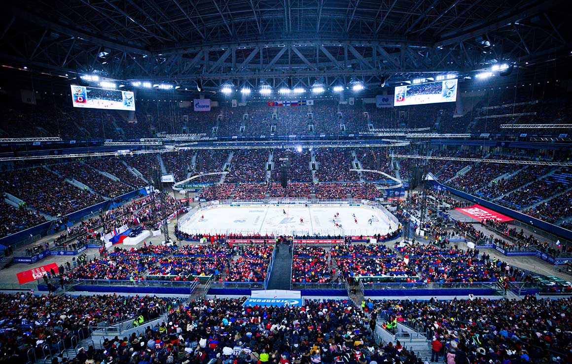 Газпром Арена Россия Финляндия хоккей 15 декабря